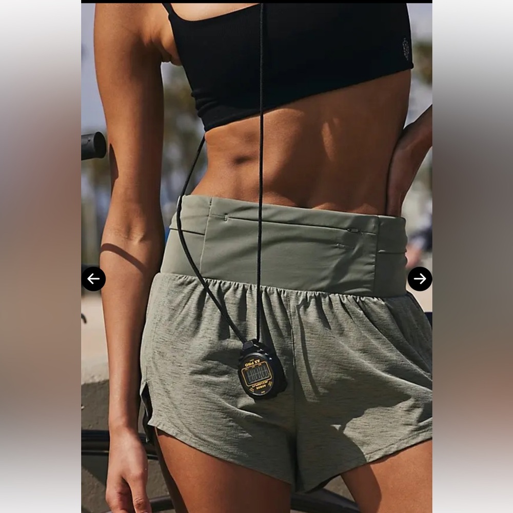 FREE PEOPLE Light As Air Run Shorts - Dried Thyme $48 NWOT  Size XS